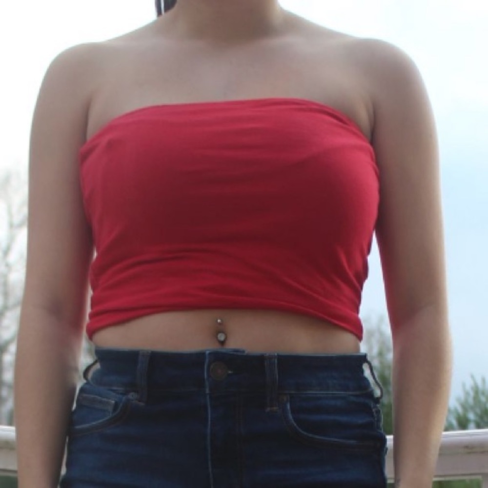 Red tube top